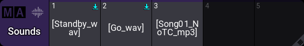 The Sounds pool with imported sound files.