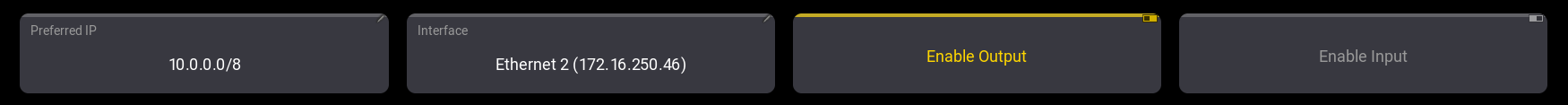 Title bar of the OSC Menu is shown with Enable Output in yellow.