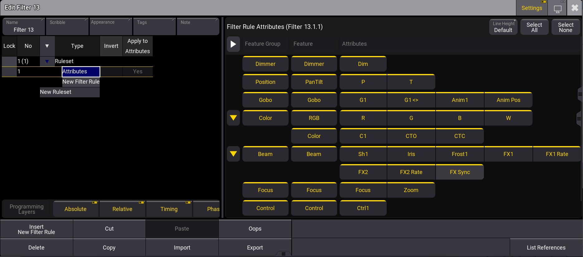 Edit Filter pop-up