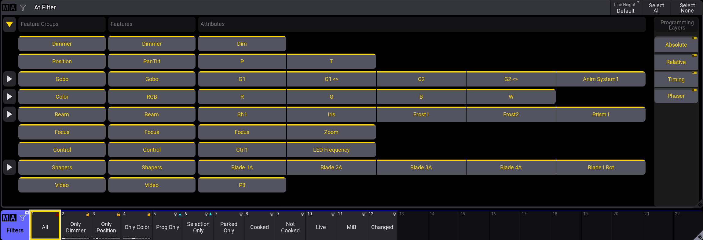 At Filter window and Filter pool with a default All filter enabled.​