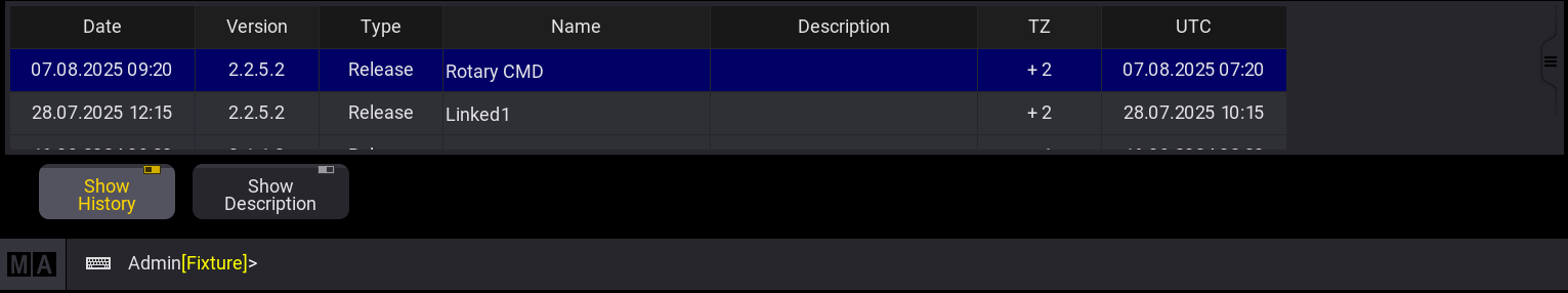 Show file name with description and time stamp