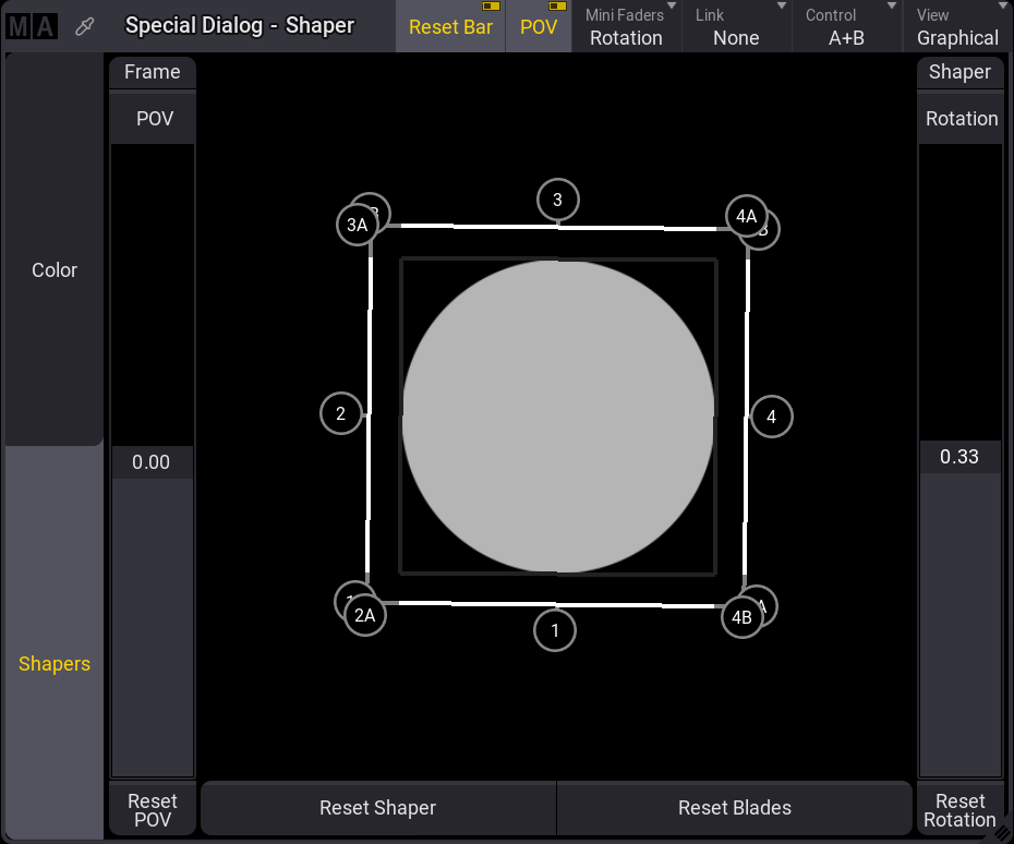 Shapers Dialog window is open